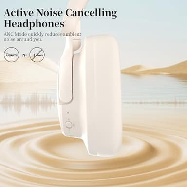 Falebare Bluetooth Headphone Over The Ear, Noise Cancelling Headphones Wireless Headsets Bluetooth with Mic, 80H Playtime, Deep Bass, Comfort Fit, Portable Lightweight Headphones for Travel, Home - Image 3