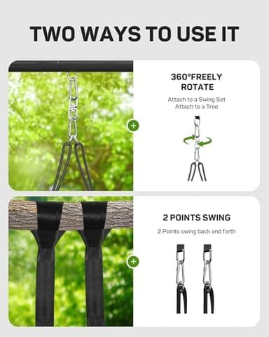 Tree Swing for Kids and Adults, 60" Waterproof Rectangle Platform Swing, 700lbs Heavy Duty with Adjustable Straps, Rainbow - Image 7