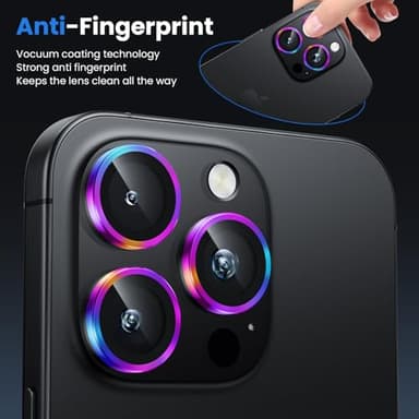 WSKEN for iPhone 16 Pro/iPhone 16 Pro Max Camera Lens Protector - [Original Shooting Model] Shatterproof Ultra HD Tempered Metal Glass Camera Screen Protector Cover Film Accessories - Image 4