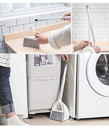 Qidiwin Mini Broom and Dustpan, Home Kitchen Sweeping for Kids(White+Blue) - Image 8