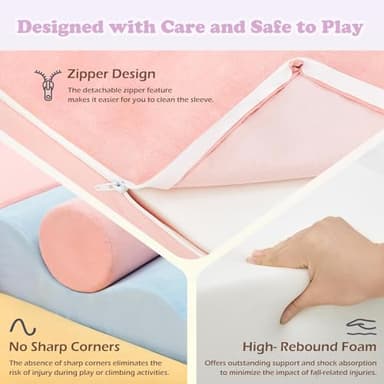 QUCHI Climbing Toys for Toddlers, Toddler Climbing Toys Indoor, 7-Piece Soft Foam Climbing Blocks Set, Toddler Playtime Corner Climber Indoor Foam Play Gym for Climbing Crawling and Sliding - Image 6