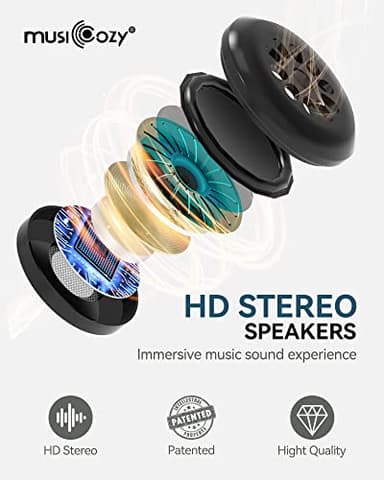 MUSICOZY Sleep Headphones Bluetooth 5.4 Headband Sleeping Eye Mask for Mom Women Men Wireless Music Earbuds Earphones for Side Sleepers Built-in HD Speakers Cool Gadgets Unique Gifts - Image 5