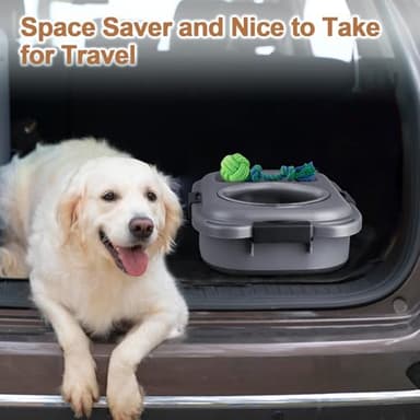 Dog Food Storage Container, 10-20 lbs Airtight Collapsible Cat Food Storage Container with Attachable Wheels, Portable Handle, Dog Food Scoop for Dog Cat Bird Pet Dry Food Storage Bin Dark Grey - Image 6