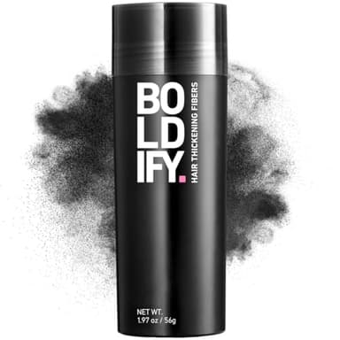 BOLDIFY Hair Fibers (56g) - Fill In Thinning and Fine Hair for an Instantly Fuller, Thicker Look - 14 Shades for Women & Men - Black - Image 1