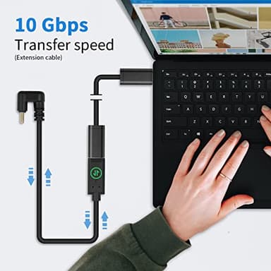 Poyiccot USB Type C Extension Cable 2ft/60cm, 180 Degree U Shape USB C Extender, 10Gbps 3A USB 3.1 Type C Male to Female Extension Cable for Smartphone, MacBook Pro & USB C Charger - Image 5