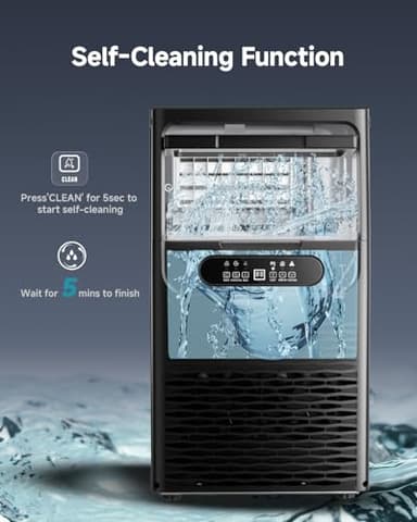 EUHOMY Commercial Ice Maker Machine,70lbs/24H,36 Ice Cubes in 8-12 Mins,Under Counter Ice Maker with Water Filter,12lbs Storage Capacity,Freestanding Ice Machine for Home/Bar/Cafe/Restaurant - Image 5