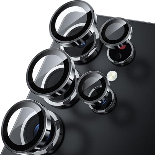 WSKEN for Samsung Galaxy S25 Ultra Camera Lens Protector - Ultra Thin Case Friendly, 9H Shatterproof Tempered Glass with Aluminum Metal Circle Camera Screen Protector Cover Accessories, Black - Image 1
