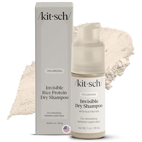 Kitsch Volumizing Rice Protein Dry Shampoo Powder - Dry Shampoo for Women & Men, No White Cast, Absorbs Oil, Non-Greasy, For Light-to-medium Hair Colors, Travel Size in Pump Form - Invisible 1oz - Image 1