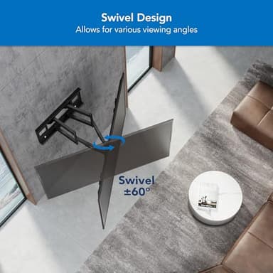 Mount-It! Heavy Duty XXL Full Motion TV Wall Mount for Extra Large TVs, max VESA 900x600, Holds up to 264lb, Swivel Tilt Extension Adjustable TV Mount for 60" 65" 75" 80" 85" 90" 98" 100" 115" 120 in - Image 3