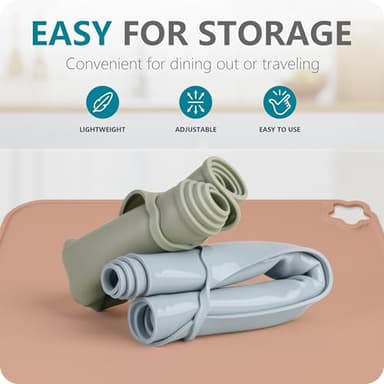 Cutebe Silicone Placemat for Toddles Kids Non-Slip Reusable Portable Kids Placemats for Dinning Table Heat Resistant Placemats, Baby Placemat Stain Resistant Silicone Mat for Dining Table 3 Pack - Image 4