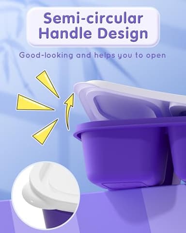 5 Pcs Bento Snack Containers, Reusable 4 Compartment Divided Food Storage Containers, Divided Lunchable Container for School, Work and Travel (5 Color) - Image 4