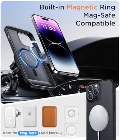 Temdan Magnetic Compatible with iPhone 14 Pro Max Case, [Built-in Invisible Kickstand][Compatible with MagSafe] [Military Grade Shockproof] Slim Translucent Matte Phone Case for iPhone 14 Pro Max 6.7" - Image 5