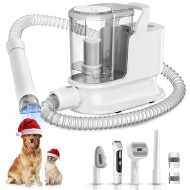 Dog Grooming Kit & Dog Grooming Vacuum, 12Kpa Suction Pet Vacuum Grooming Kit with Low Noise, 3 Suction Mode, 2L Capacity, 5 Pet Grooming Tools for Shedding Dog Cat Hair, Home Cleaning - Image 1