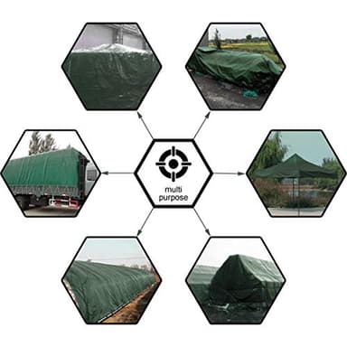 CARTMAN Finished Size 10x12 Feet Waterproof Green Tarp 8 Mil Thick, Multipurpose Protective Cover for Emergency Rain Shelter Camping Tarpaulin - Image 2