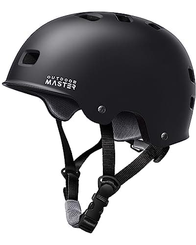 OutdoorMaster Skateboard Cycling Helmet - Two Removable Liners Ventilation Multi-Sport Scooter Roller Skate Inline Skating for Kids, Youth & Adults - L - Black - Image 1