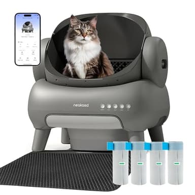 Neakasa M1 Bundle Open-Top Self-Cleaning Cat Litter Box with APP Control, Includes 4 Rolls (60pcs) Refill Waste Bags, 2 Extra Rolls Added - Image 1