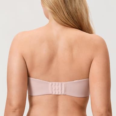 DELIMIRA Women's Strapless Bra Unlined Underwire Minimizer Plus Size Support Gentle Rose 34A - Image 2