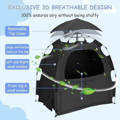 Sleep Tent for Pack N Play, Baby Sleep Tent One-Click Assembly Effective Light Blocking Tent for Sleep Pod & Mini Crib, Light Blocking Tent for Babies and Toddlers - Image 4