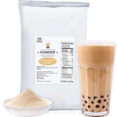 52USA Milk Tea Flavored Powder (3-in-1) 1kg – Instant Pre-Mixed Beverage Powder with Cream, Sugar & Milk Tea Flavor for Hot or Cold Drinks & Frappes - Image 1