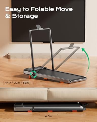 TREAFLOW Walking Pad,Treadmill with Incline for Home Office, 2.5HP Portable Under Desk Treadmill with 265 Lbs Capacity,Remote Control, Led Display - Image 6