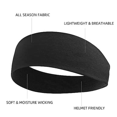 Headbands for Women Non Slip 16 Pack Elastic Sports Hair Bands for Women, Soft Cotton Cloth Headband for Workout Yoga Fashion Hair Accessories, Black White Gray Trendy Head Bands - Image 7