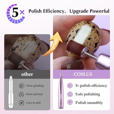 COSLUS Electric Nail Drill File Professional: for Acrylic Gel Dip Powder Nails Portable Nail Machine Kit Manicure Pedicure Tools Polishing Set with Nail Drill Bits Sanding Bands - Image 2