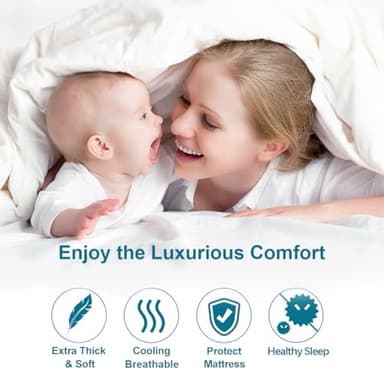 CHOKIT Queen Mattress Topper, Extra Thick Pillow Top Mattress Pad for Back Pain Relief, Cooling Bed Topper Mattress Cover with 8-21 Inch Deep Pocket - Image 4