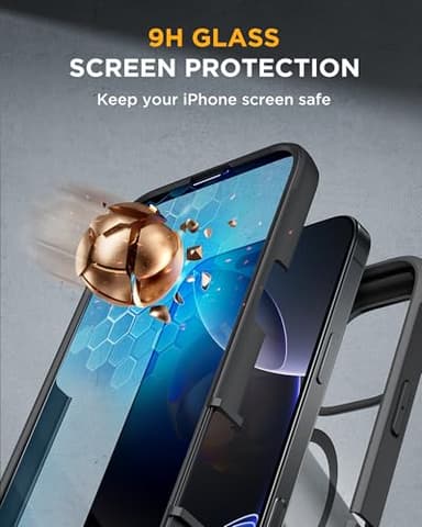 Miracase Magnetic for iPhone 16 Pro Max Case 6.9'' [Compatible with MagSafe] Full-Body Phone case with Built-in Glass Screen Protector& Camera Protector,Drop Proof 16 Pro Max Cover,Black - Image 3