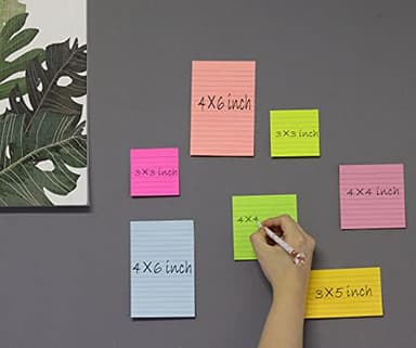(8 Pads) Lined Sticky Notes 4x6 in Post, 8 Colors Self Sticky Notes Pad Its, Bright Post Stickies Colorful Big Rectangular Sticky Notes for Office, Home, School, Meeting, 40 Sheets/pad - Image 6