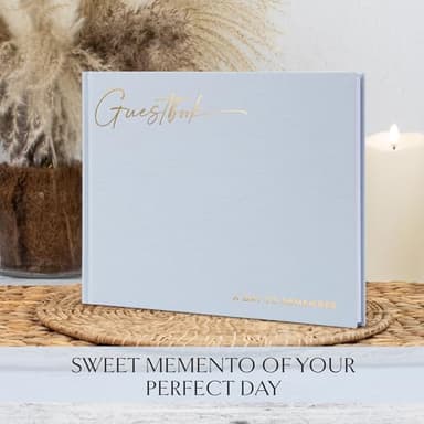 ZICOTO Beautiful Wedding Guest Book for Your Wedding Reception - Simply Elegant Guestbook to Sign in and Add Polaroid Photos - The Perfect Baby Shower Guest Book for The Special Day - Image 3