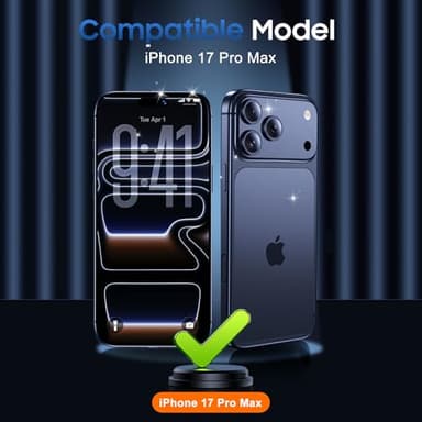 UniqueMe Compatible for 3 Pack iPhone 17 Pro Max Camera Lens Protector - [Drop Protection] [Case Friendly] 9H Tempered Glass Camera Cover Screen [Update New Version] - Glitter Black - Image 7