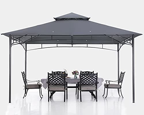 ABCCANOPY Gazebos for Patios 10x12 - Outdoor Steel Frame Gazebo for Lawn Backyard Garden Deck (Dark Gray) - Image 1