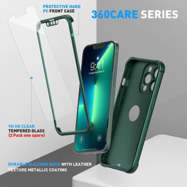 ORETECH for iPhone 13 Pro Max Case, with [2 x Screen Protectors] [15 Ft Military Grade Drop Test] [Camera Protection] 360° Shockproof Slim Thin Phone Case for iPhone 13 Pro Max Cover 6.7" - Green - Image 7