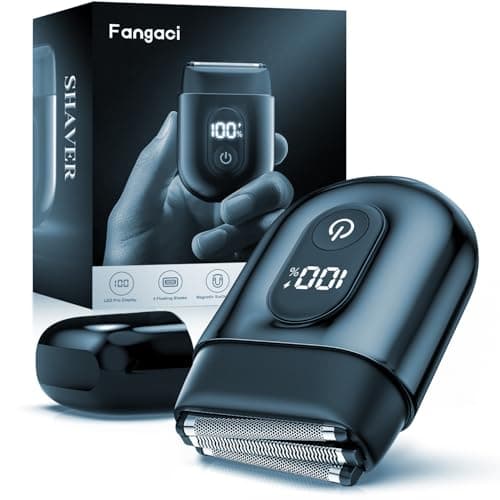 Electric Razor for Men, Mini Electric Foil Shavers, IPX7 Waterproof Wet Dry Face Razor, Portable Travel Electric Shaver, Led Display, USB Type-C Charging