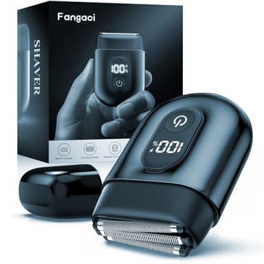 Electric Razor for Men, Mini Electric Foil Shavers, IPX7 Waterproof Wet Dry Face Razor, Portable Travel Electric Shaver, Led Display, USB Type-C Charging