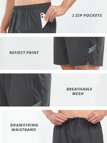 NORTHYARD Men's Athletic Running Shorts 5" Quick Dry Lightweight with Zip Pockets Gym Workout Active - Image 7
