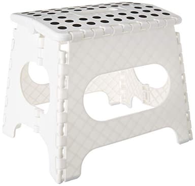 Folding Step Stool - 11" Hight - The Lightweight Step Stool is Sturdy Enough to Support Adults and Safe Enough for Kids. Opens Easy with One Flip. Great for Kitchen, Bathroom, Bedroom (White) - Image 1