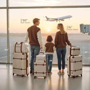 Coolife Luggage Set 3 Piece Suitcase Set Carry On Luggage PC Hardside Luggage TSA Lock Spinner Wheels Telescopic Handle - Image 3
