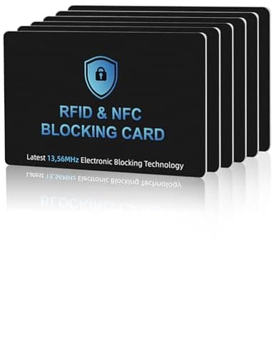ZGAGFZ 6PCS RFID Blocking Cards Premium Contactless NFC Debit Credit Card Passport Protector Blocker Set for Men & Women, Smart Slim Design Perfectly fits in Wallet and Purse - Image 1