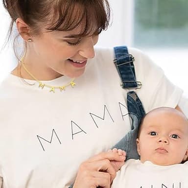 SmileBelle Mama Necklace as New Mom Gifts, Mom to Be Gift as First Time Mommy Gifts Mother Necklace as Pregnancy Gift for Expecting Mommy Mama to Be Jewelry as New Mam After Birth - Image 2