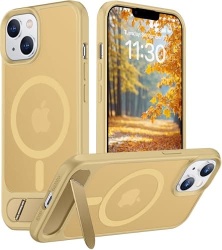 Temdan Magnetic Compatible with iPhone 14 Case/iPhone 13 Case,[Built-in Invisible Kickstand][Compatible with MagSafe][Military Grade Shockproof] Slim Translucent Matte Phone Case for iPhone 14/13 6.1" - Image 1
