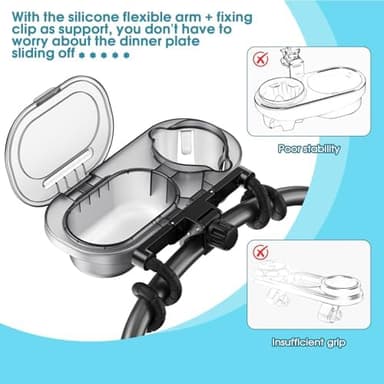Universal Stroller Snack Tray: Cup Holder Tray with Silicone Flexible Arms Grip Stroller Tray with Dust Cover - Stroller Tray Attachment with Cups Holder for Baby & Toddler Stroller Accessories - Image 5