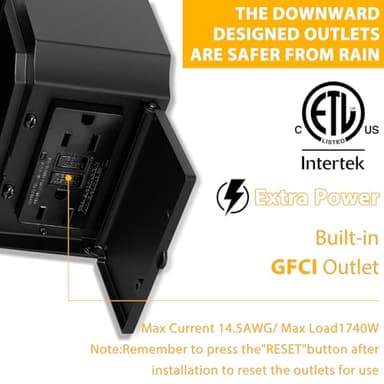 OYKYOHEI Outdoor Wall Porch Light with Outlet,3 Lighting Modes Motion Sensor Light Fixture, Waterproof 10W Integrated LED Light Fixture for House,480LM 3000K Exterior Light for Garage Patio - Image 3