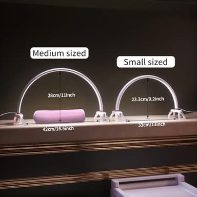 Half Moon Nail Desk Lamp,USB Powered Tri-Color Temperature Brightness Adjustable Arch Light for Moon Light Nail Tech/Handicraft Lighting (Medium Size White) - Image 2