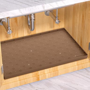 Sdpeia Under Sink Mat for [25" x 19"] Cabinet, Upgraded Silicone Waterproof Mat Kitchen Cabinet Liner Cabinet Protector Kitchen Organizers and Storage - Image 1