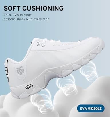 K-Swiss Men's ST329 CMF Sneaker, White/Black/Silver, 8.5 XW - Image 4