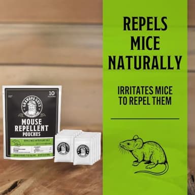 Grandpa Gus’s Extra-Strength Mouse Repellent Pouches, Peppermint & Cinnamon Oil, Natural Rodent Deterrent Control for Garage, RV, Car, Basement, Attic, Storage, 1.75 Oz (Pack of 10) - Image 2