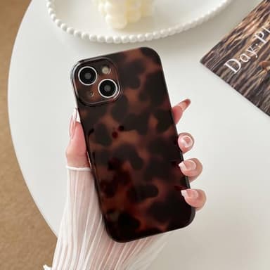 Huahuacase Compatible with for iPhone 14 Case, Tortoise Shell Chic Amber Brown Print Leopard, Classic Soft TPU Protective Shockproof Case for iPhone 14 6.1 ''Color2 - Image 4