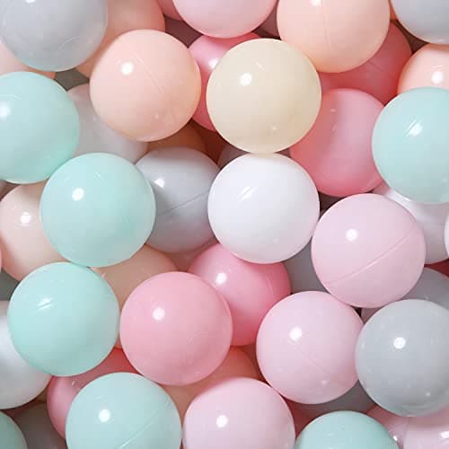 GOGOSO 100 Pit Balls Plastic Balls for Baby Toddlers GirlsToddlers for Playhouse, Baby Pool, Play Ball Fun Centers, for Babies, Kids, Toddlers 1-3, Phthalate Free BPA Free - Image 1