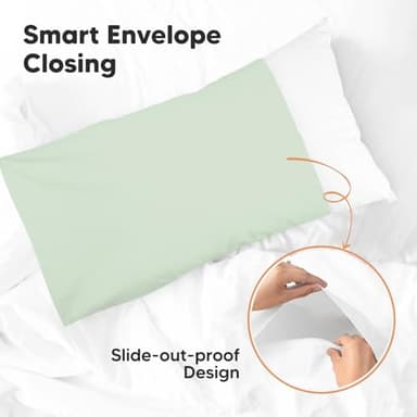 KeaBabies Toddler Pillowcase 13"x18" - Organic Cotton Toddler Pillowcase for Kids, Boys, Girls, Soft & Durable Cotton Cover for Miniature Sleepy Pillows, Cute Colors, Pillow Sold Separately (Sage) - Image 4